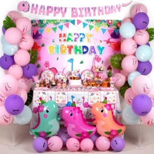 Pink Dinosaur Party Decorations for Girls