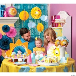 Sunshine Tissue Balls and Clouds Ornaments for Baby Shower Birthday Party