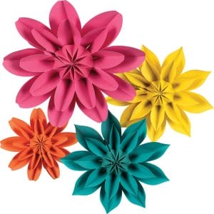 Teacher Created Resources Beautiful Brights Paper Flowers Premade Decorations
