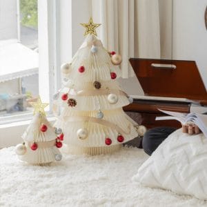 White Christmas Honeycomb Paper Crafts Table Centerpieces