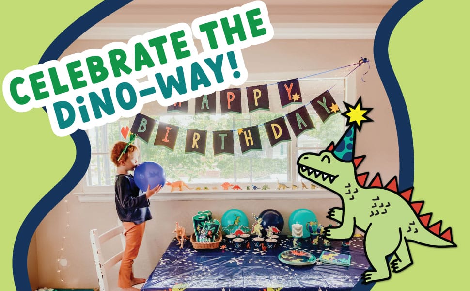 the dinosaur decorations are designed with kids in mind. easy & safe for kiddos to use