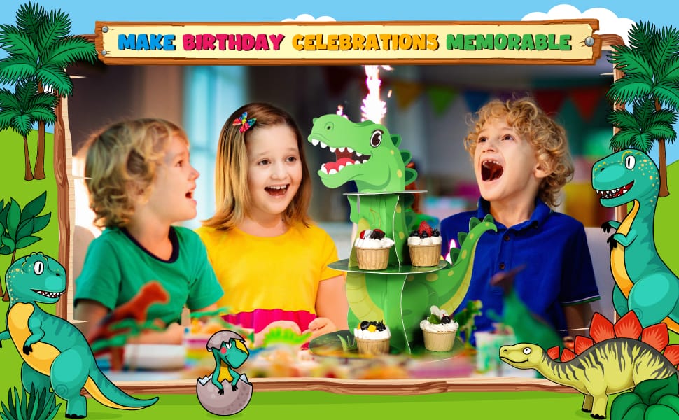 dinosaur cupcake holder makes birthday celebrations memorable