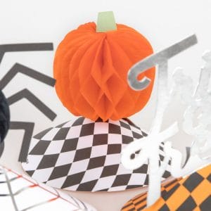hallowen pumpkin paper honeycomb party hats