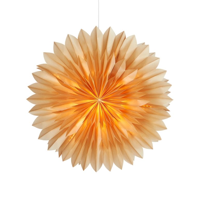 Decorative Paper Star Multi-Layer Sheet Paper Fan Ornament Amber