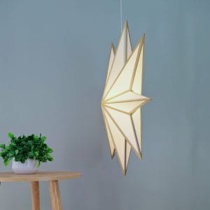 Golden Edge Paper Star Lanterns With Light