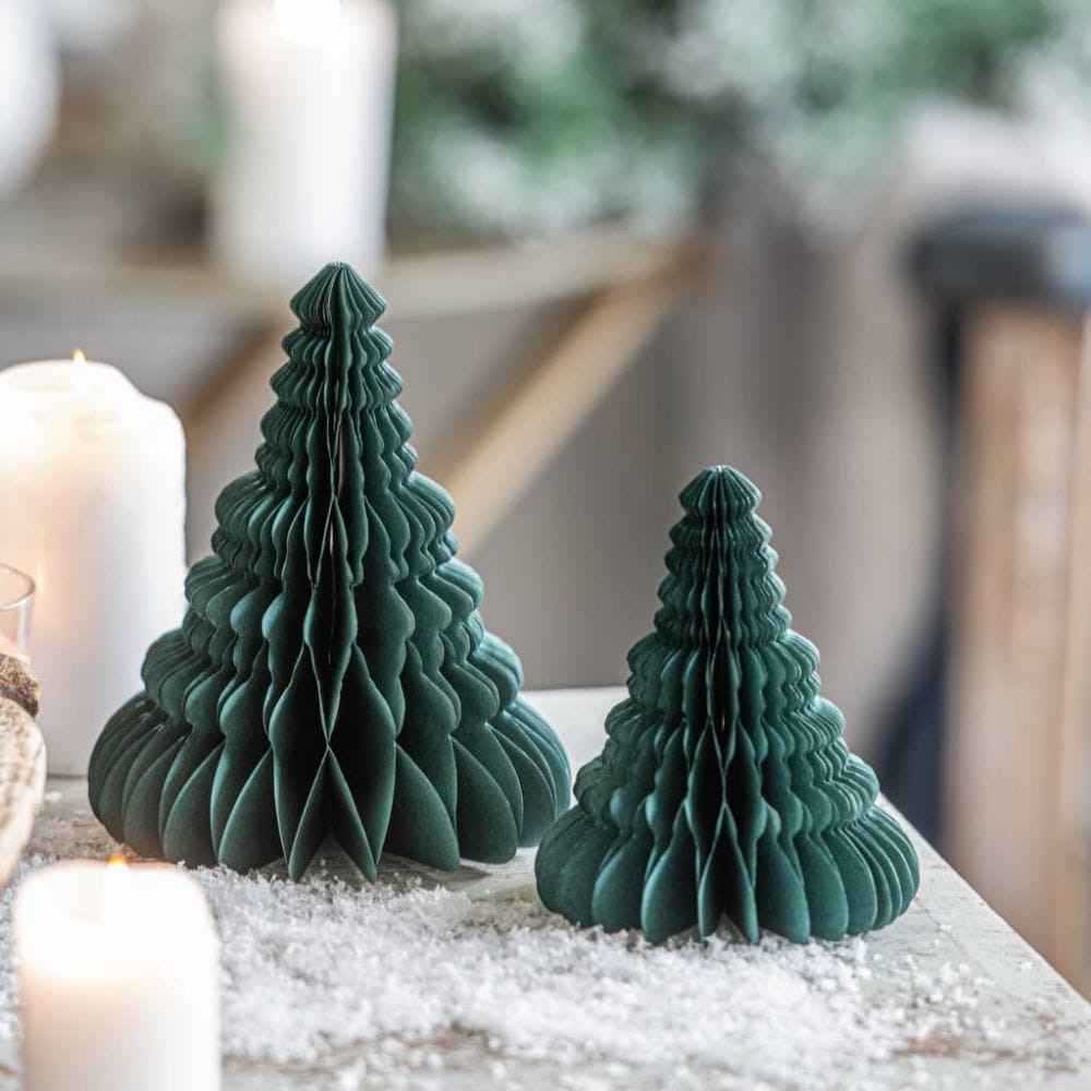 Green Christmas Recycled Paper Trees Stunning Tree Honeycomb Decorations