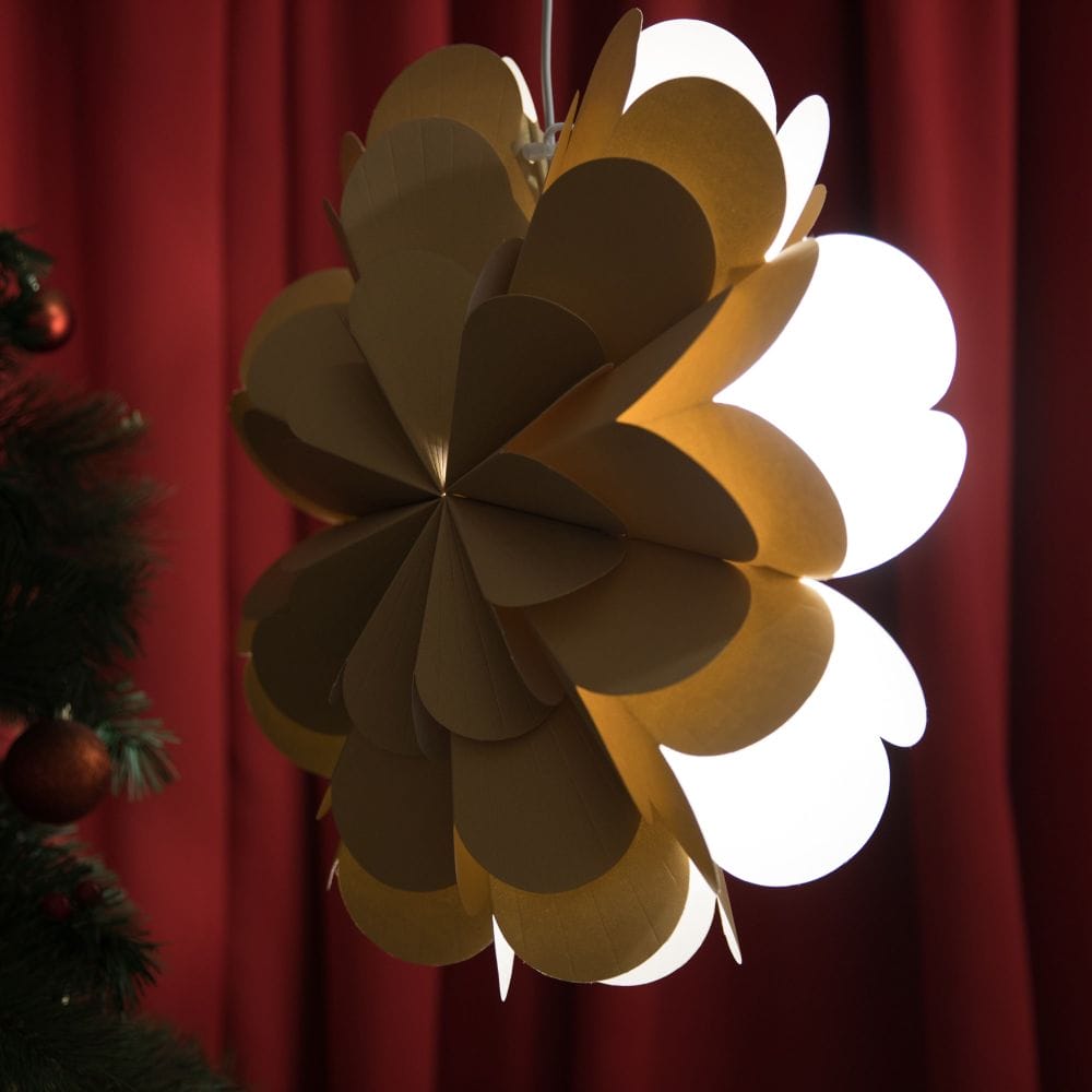 Hanging Paper Lamp Floral Paper Fan Ornament