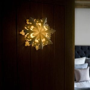 Hanging Paper Star Lantern With Light Scandi Christmas Party