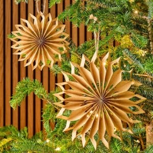 Natural Paper Star Ornaments Snowflake Fans