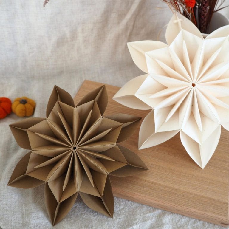 Neutral Beige Cream Crafted Paper Snowflake Home Decorations