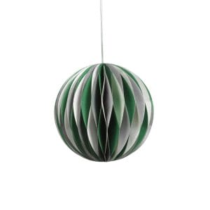 Paper Honeycomb Ball Decorative Ornaments Green Silver