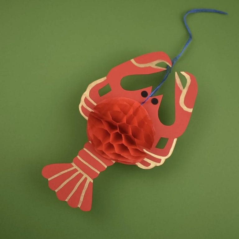 Paper Lobster Christmas Decoration