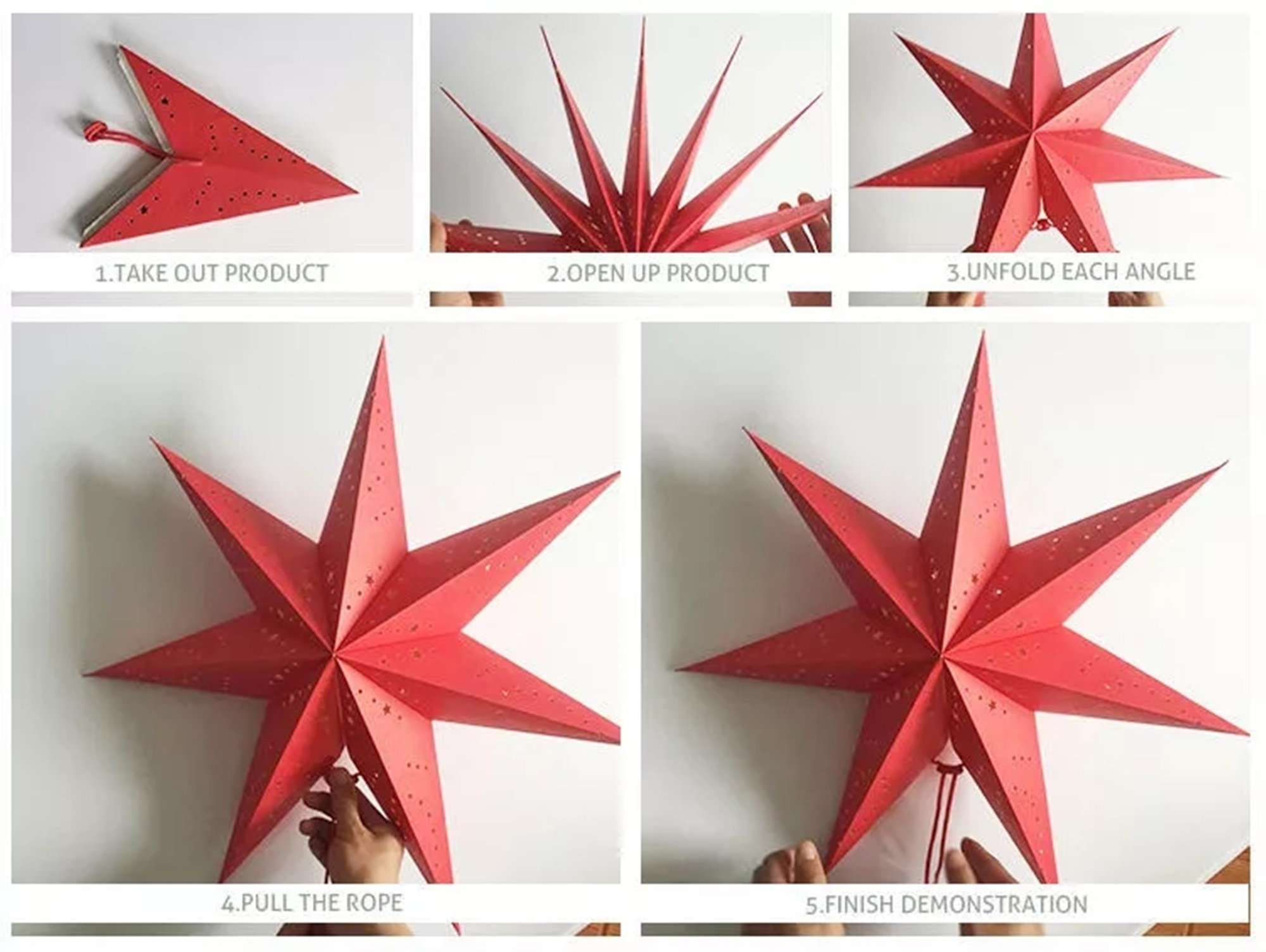 Paper Star Lampshade Hanging Star Lights