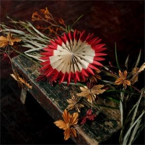 Red Paper Rosette Paper Fan Decor