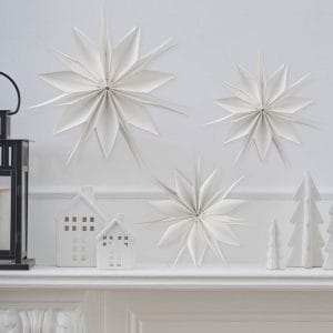 Snow White Handcrafted Paper Star Home Decorations