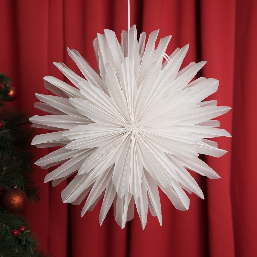 Factory Outlet White Paper Snowflake Lanterns Hanging Star Lights Power ...