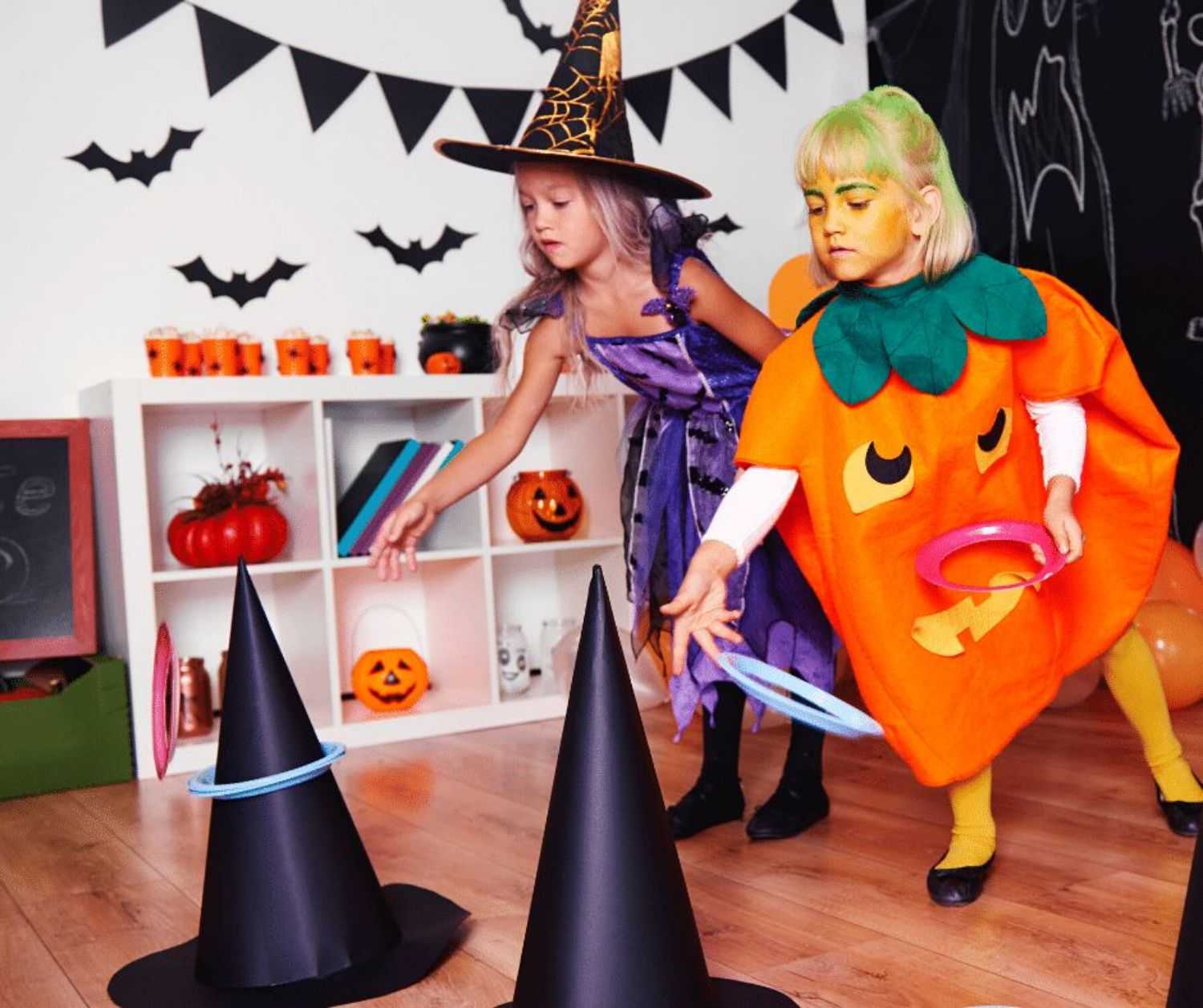 Witch Hat Ring Toss Halloween games with kids