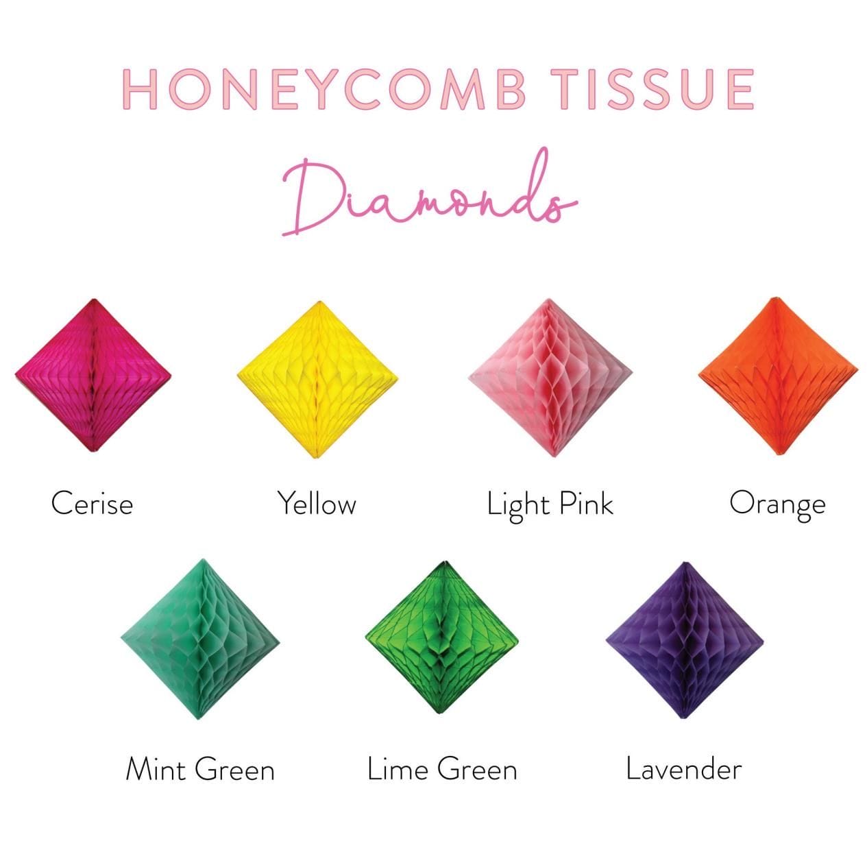 diamond colorful tissue honeycomb decorations