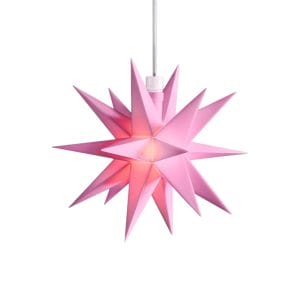 hanging mini star battery-powered 12cm pink