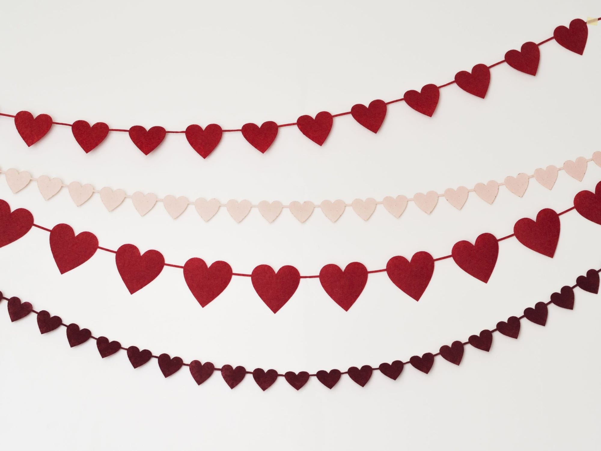 Valentine's Day heart shaped garland decorations