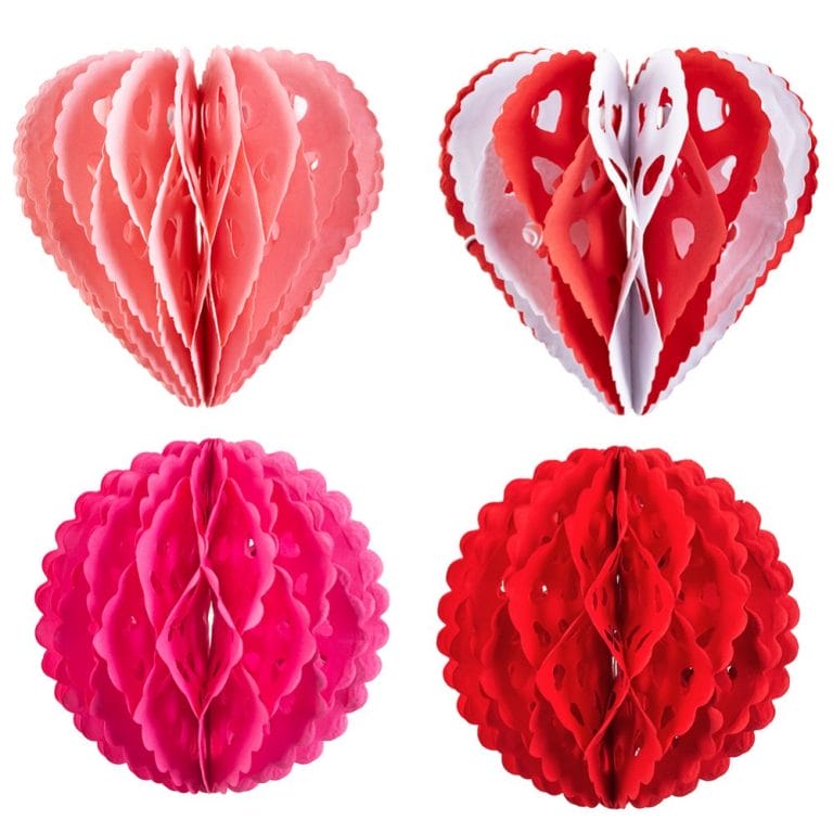 Crafted Valentine's Day Heart Hollow Honeycomb Ball Decoration Producer