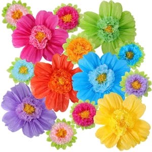 Customized Giant Fiesta Paper Flowers Pom Pom Mexican Carnival Party Wall Backdrop Decoration