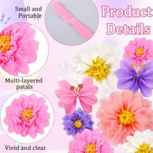 Customized Paper Pom Poms Tissue Flowers