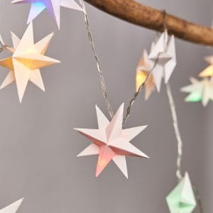 Customized Paper Star String Colorful Stars LED Light Garland