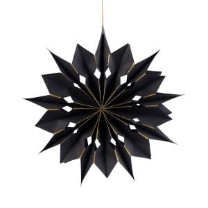 Personalized Gold Edge Holly Black Snowflake Ornament for Home Decor