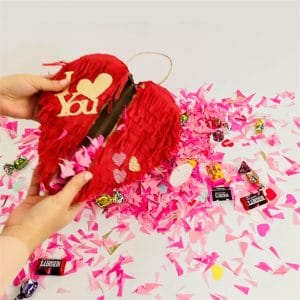 Personalized Red Pop-up Confetti Piñata for Valentines