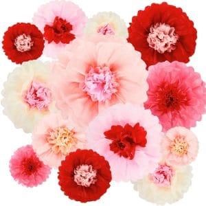 Pink Rose Red Tissue Paper Flowers Wholesale Manufacturer