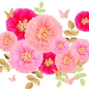 Pink Tissue Paper Flowers 6