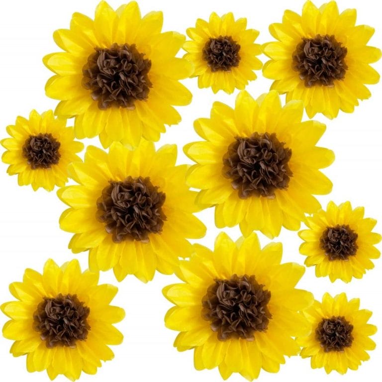 Sunflower Tissue Paper Pom Poms Décor Pom Pom Flowers