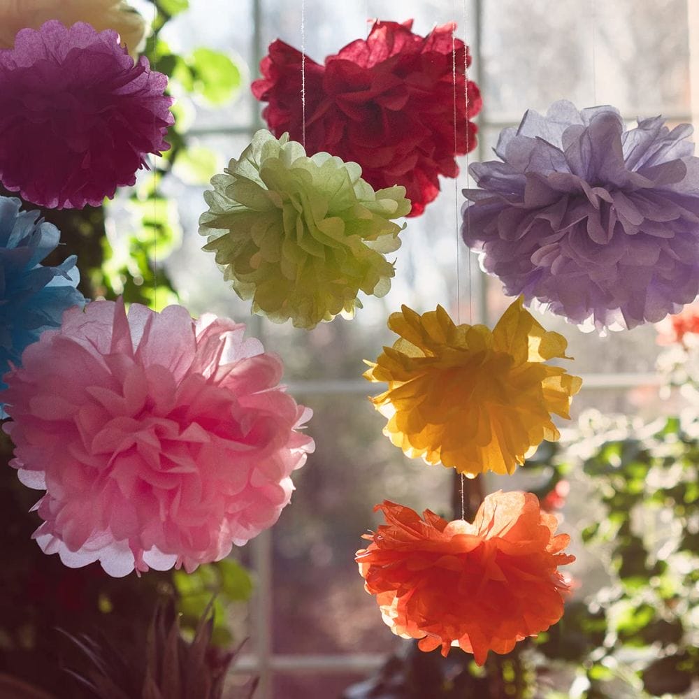Tissue Paper Pom Poms Paper Flowers for Birthdays and Special Occasions