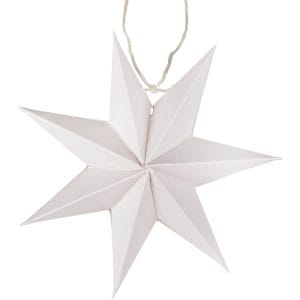 White Paper Star Christmas Hanging Decorations Custom Made Paper Hanging Stars