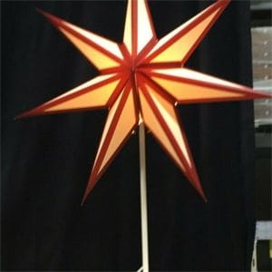 Xmas Standing Red And White Paper Star Ornaments
