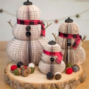 Book Snowman Christmas Decor Eco Friendly Book Christmas Gifts