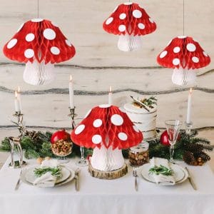 Bulk Mushroom Party Decorations Mushroom Shaped Honeycomb Paper