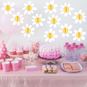 Daisy Honeycomb Balls Decorations Boho Groovy Paper Balls Party Supplies