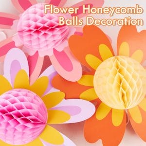 Flower Paper Honeycomb Groovy Flower Spring Decorations