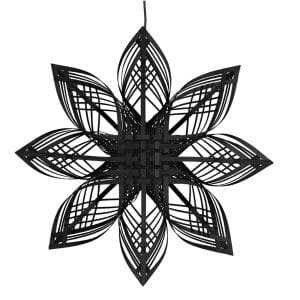 Handmade Black Rattan Woven Star Decoration
