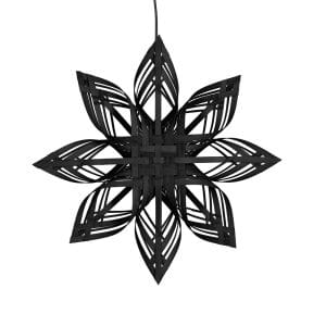 Handmade Black Rattan Woven Star Decoration Wholesale