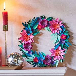 Jewel Tone Paper Flower Mini Wreath Craft Kit