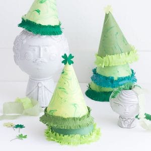 Marble Shamrock Party Hat Saint Patrick's Day Paper Hats
