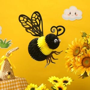 Tissue Bee Honeycomb Hanging Decor for Baby Shower Gender Reveal Supplies