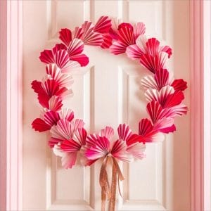 Accordion Paper Heart Wreath Valentine's Day Gifts