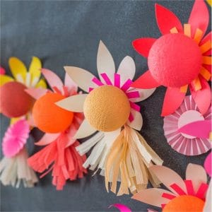 Colorful Flower String Lights Floral Paper Garlands Manufacturer