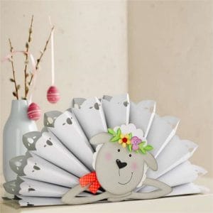 Custom Lamb Themed Paper Fan Centerpieces Accordion Paper Table Centerpieces