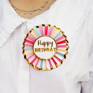 Customized Rose Happy Birthday Badge Decorations