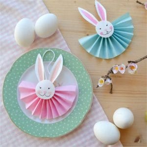 DIY Paper Easter Bunny Handmade Fan Paper Bunny Decorations